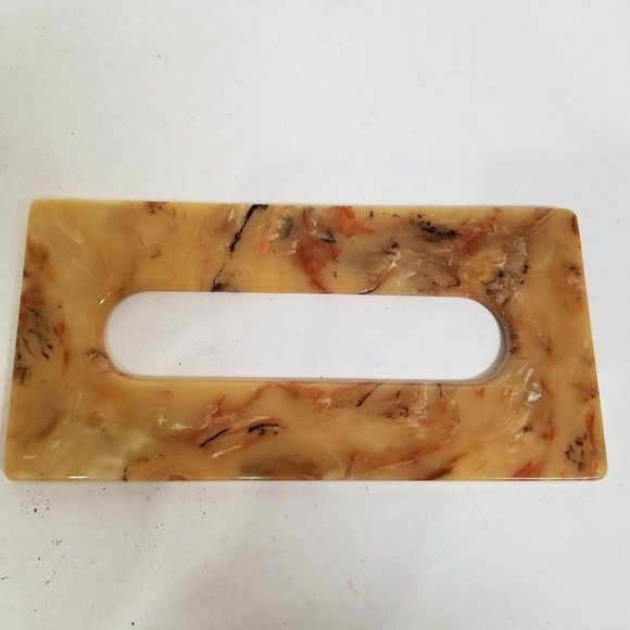 Vintage Plastic Tissue Box Cover Lid Insert Marble - Picture 9 of 12